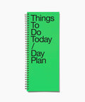To-do-Block Things To Do von Marjolein Delhaas in Grün, Cover mit Aufdruck Things To Do Today / Day Plan und Spiralbindung