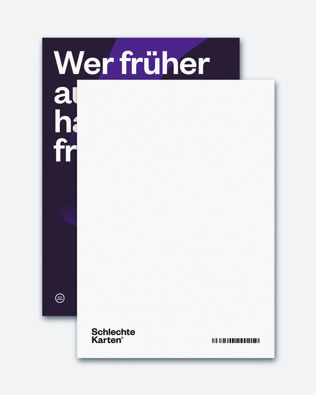 Postkarte "Wer früher aufgibt..."  | Schlechte Karten