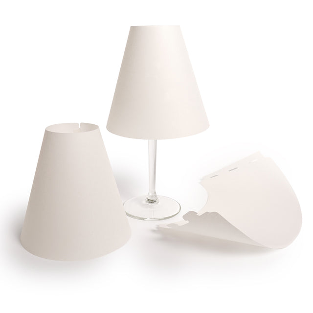 Weiße Papier-Lampenschirme für Weingläser - REINE HELENE| 3 im Set