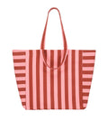 Tote Bag ELISA von Rose in April mit breiten Streifen in Ziegelrot und Rosa
