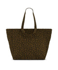 Tote Bag ELISA von Rose in April mit Leoprint auf Olivgrün und zwei langen Henkeln