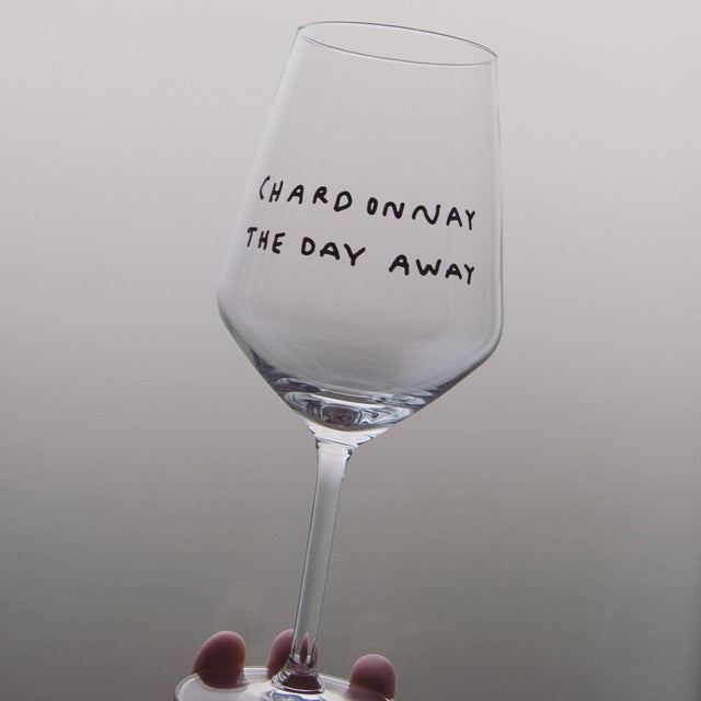 Weinglas "Chardonnay the day away" by Johanna Schwarzer