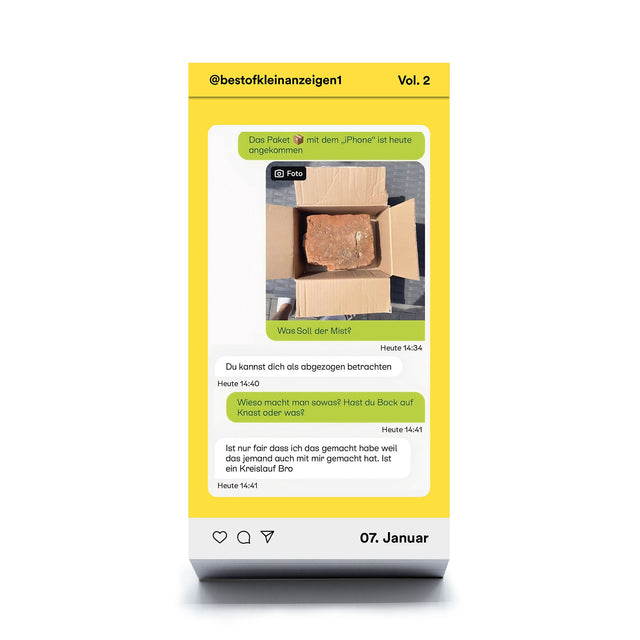 Best-of Kleinanzeigen Vol. 2 – Kalenderblatt mit Chatverlauf