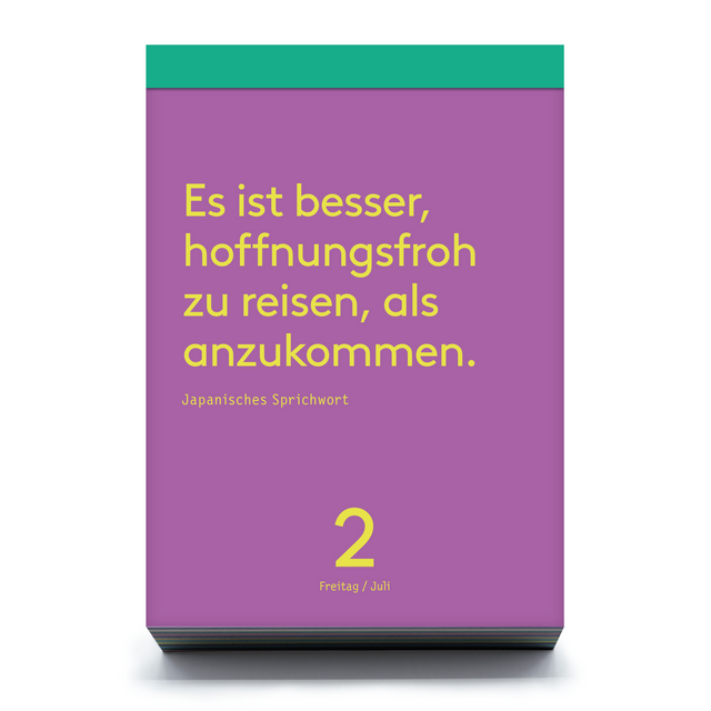 Denkpause 2027 – Kalenderblatt mit Zitat