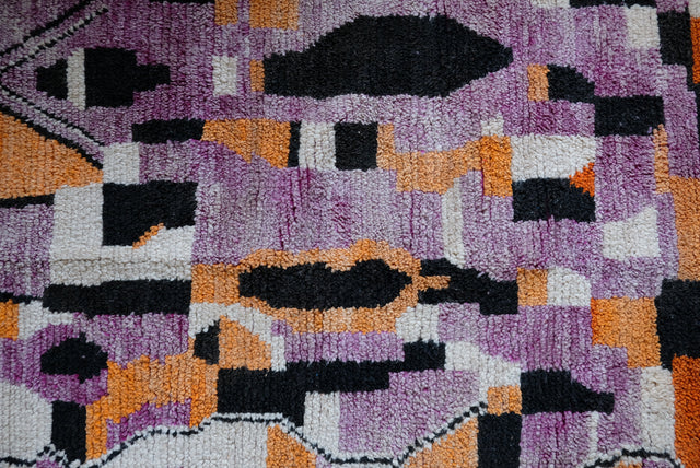 Vintage-Boujad „SHAPES ON VIOLET“ | 1,60 x 2,42 m