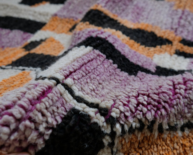 Vintage-Boujad „SHAPES ON VIOLET“ | 1,60 x 2,42 m
