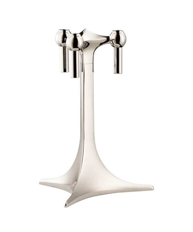 STOFF Nagel Kerzenständer für 3 schmale Kerzen | CHROME