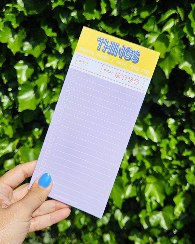 To-Do-Liste und Notizblock "THINGS PEOPLE I THINK I HAVE TIME FOR" | Studio Inktvis