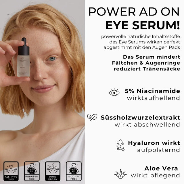 Wiederverwendbare Augenpads aus Silikon + Eye Serum 5 ml