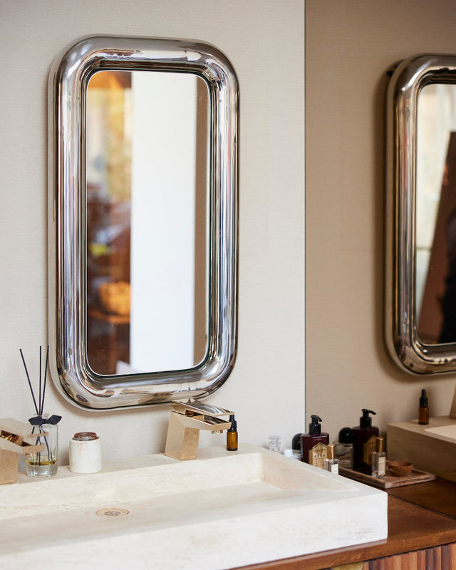 Wandspiegel CHUBBY mit Chromrand | HKLIVING