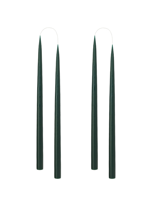 Konische Stabkerze in Forrest Green, 35 Zentimeter hoch