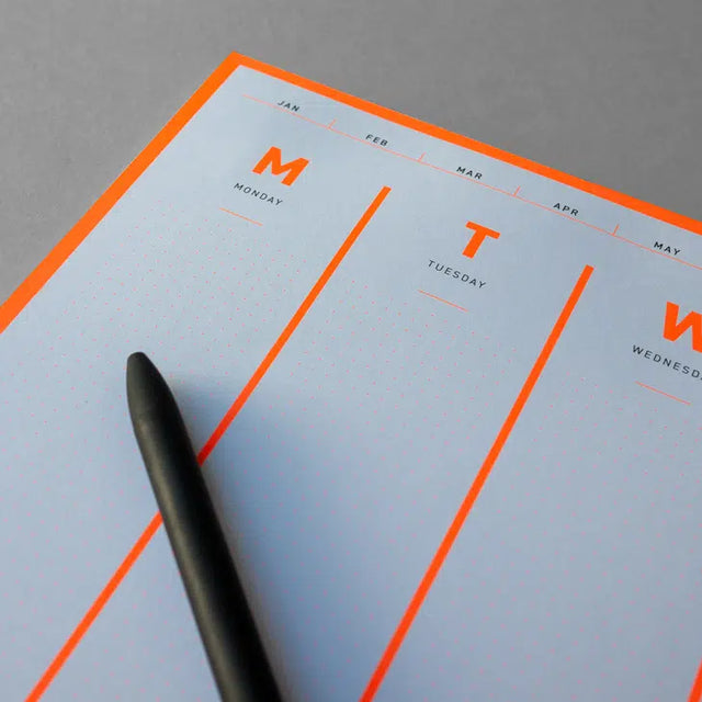 Wochenplaner in NEONORANGE | Abreißblock in DIN A4