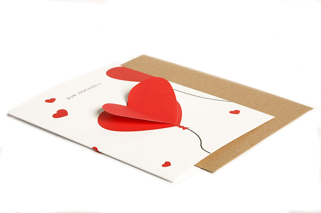 Klappkarte mit 3D-Herz oder Dose zur Hochzeit