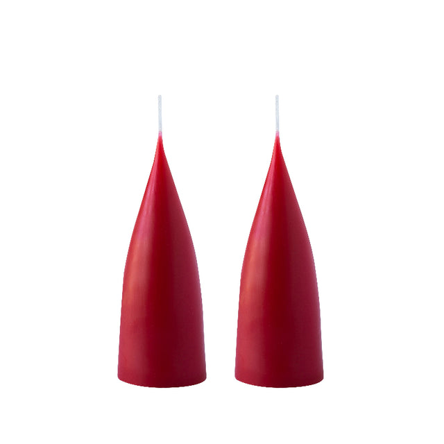 Konische Stumpenkerze in DARK RED | 16 cm