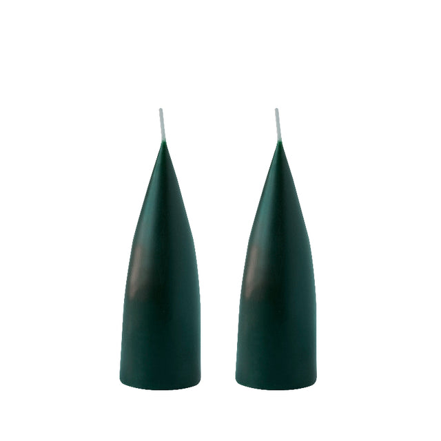 Konische Stumpenkerze in FOREST GREEN | 16 cm
