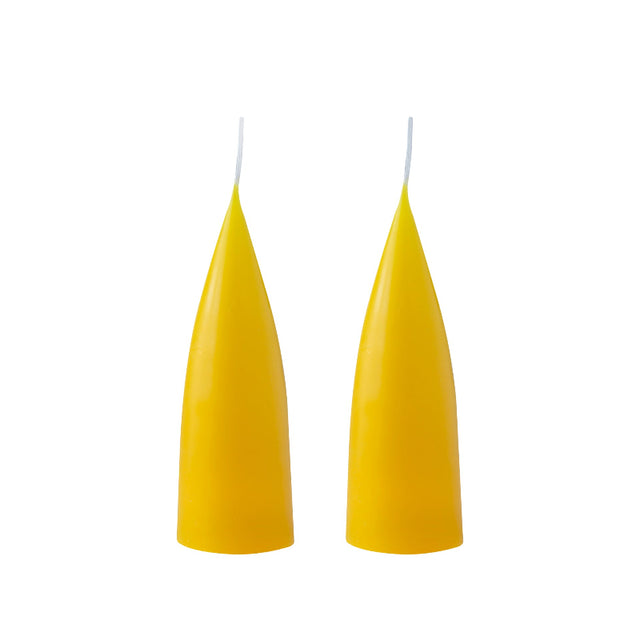 Konische Stumpenkerze in LEMON YELLOW | 16 cm