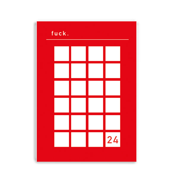 Postkarte "Kalender Dezember - F*CK!"