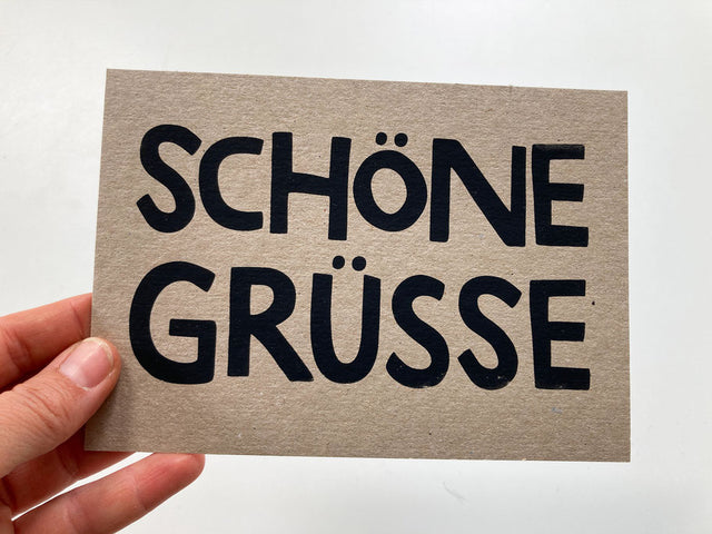 Große Postkarte "SCHÖNE GRÜßE"